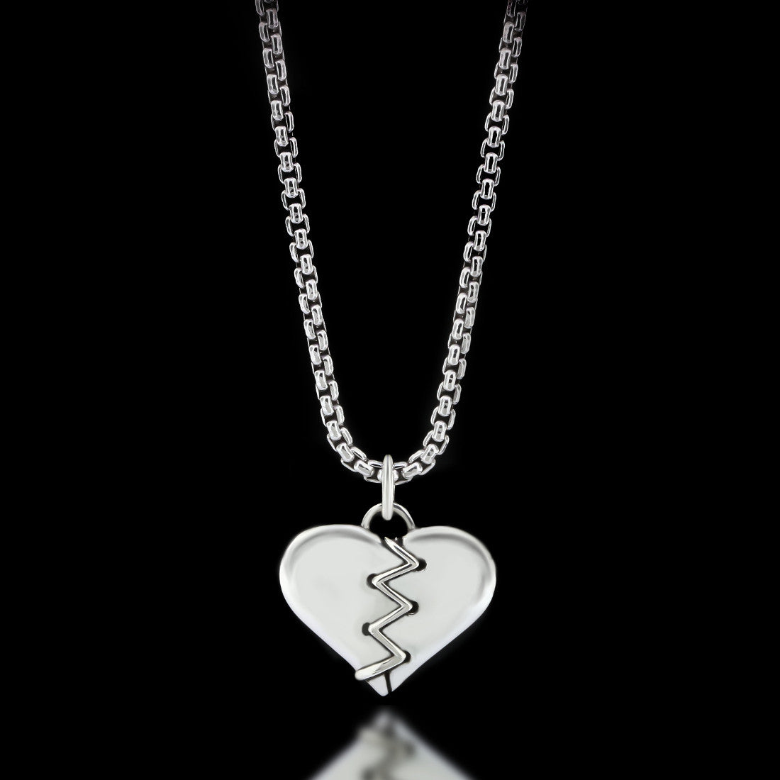 2023 Punk Broken Heart Stainless Steel Necklace Pendant for Women Silver  Color Chain Necklaces Jewelry collier homme N4508S06 - AliExpress